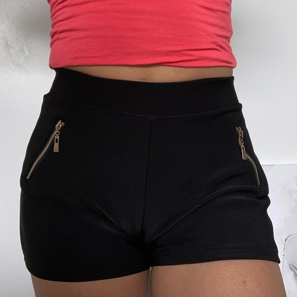 Black booty shorts